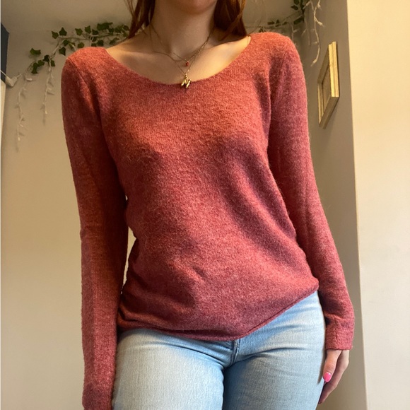 sandwich_ Red/Pink Sweater with adjustable drawstring on the left side - Picture 3 of 7